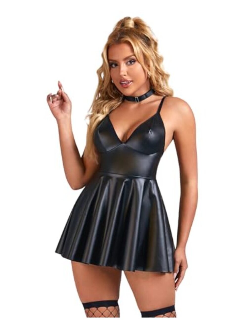 Faux Leather Mini Dress Bodycon Backless Clubwear Sleeveless